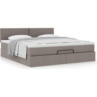 Ottoman Seng Med Madras Stof Gråbrun - Med ensartet mønster / 180 x 200 cm