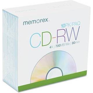 CD-RW-diske 700MB/80min 4x m/Slim Jewel Cases Silver 10/Pack