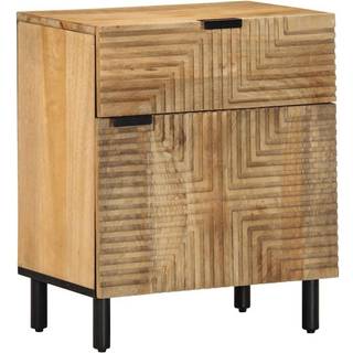 sengebord 50x33x60 cm massivt mangotræ brun