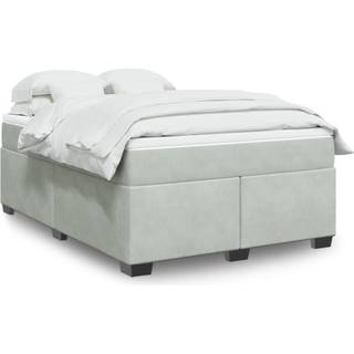 Kontinentalseng Fløjl Mørke - Lysegrå / 140 x 190 cm