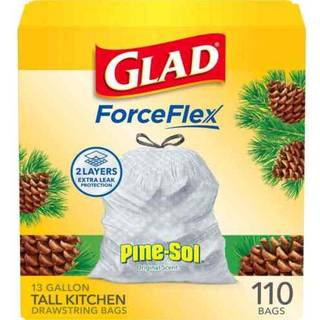 Glad ForceFlex h?je k?kkenaffaldsposer 13 Gal Pine-Sol Original 110 Ct (pakke kan variere)