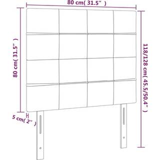 Sengegavl Med Led-Lys Velour - Mørkeblå / 80 x 5 x 118/128 cm