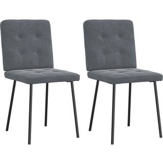 spisebordsstole 2 stk. fløjl mørkegrå