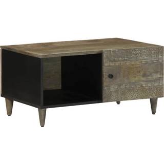 Sofabord 80X50X40 Cm Massivt Mangotræ Lysegrå