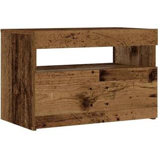 Sengebord Med Led-Lys 60X35X40 Cm Konstrueret Træ - 1 / Gammelt træ