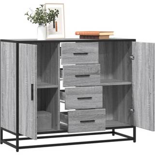 Skænk 92X35X76 Cm Konstrueret Træ Etræsfarve - Grå sonoma-eg