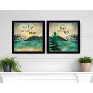 S?t med to s?en kalder sort indrammet printv?gskunst