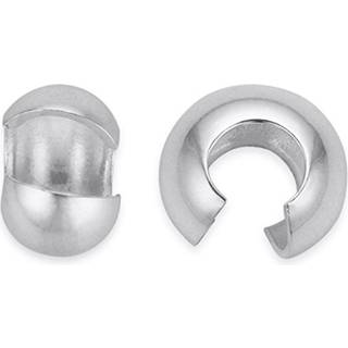 50stk ADABELE Autentisk 925 Sterling Silver 4mm (0,16 tommer) Crimp Bead Knot Cover Loose Beads Hypoallergenisk nikkel Gratis til smykker Making