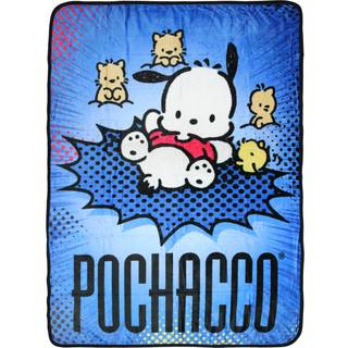 Sanrio Hello Kitty and Friends Pochacco Animal Buddies Cute plaid?ppe 46""""x60"""" Hyggeligt bl?dt fleece t?ppe til sengesofa