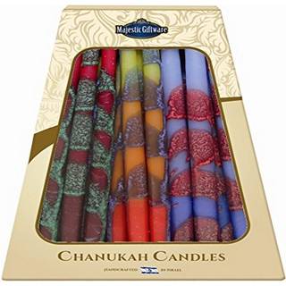 Majestic Giftware Multicolor Hanukkah Candles - CP20 | 45 Dripless h?ndlavede Chanukah -stearinlys til alle 8 n?tter af Hanukkah | Fremstillet af