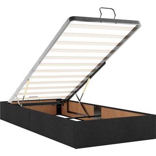 ottoman seng med madras 90x200 cm stof sort