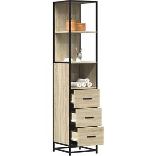 badeværelsesskab 35x37,5x166 cm konstrueret træ sonoma-eg