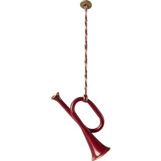 Maileg Ornament i metal, Trompet - Rød