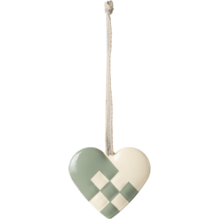 Maileg Ornament i metal, Lille hjerte - Mint