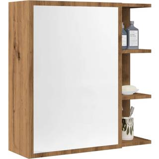 badeværelsesskab med spejl 62,5x20,5x64 cm konstrueret træ