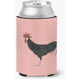 """" Caroline's Treasures Minorca Ctalalan Chicken Pink Check Decorative Can Hugger Multicolor """"