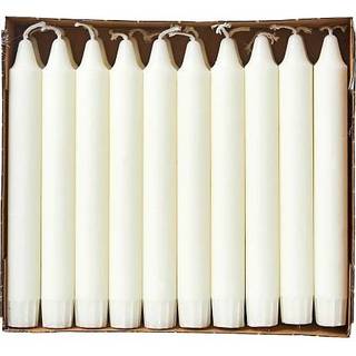Budget kronelys 2,2x19 cm 20-pak - hvid (På lager i varehus)