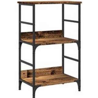 bogreol 50x33x82 cm konstrueret træ antikt trælook