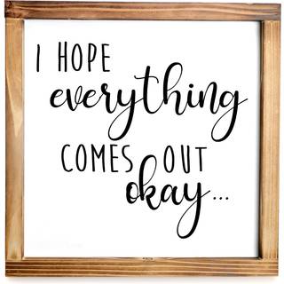 Badev?relse tegn 12x12 tommer - bondeg?rd badev?relse indretning sjov badev?relse kunst jeg h?ber alt kommer ud ok skilt h?ber det hele kommer ud