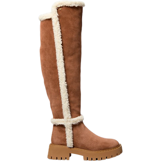 MK Asher Suede and Faux Shearling Boot - Brown - Michael Kors - EU 39