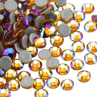 Jollin Hot Fix Crystal Flatback Rhinestones Glass Diamantes Gems 2.8mm (10SS 2880pcs Topaz AB)