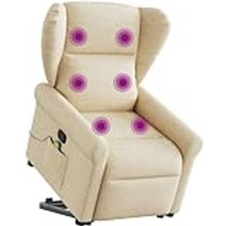 løftestol med massagefunktion stof cremefarvet