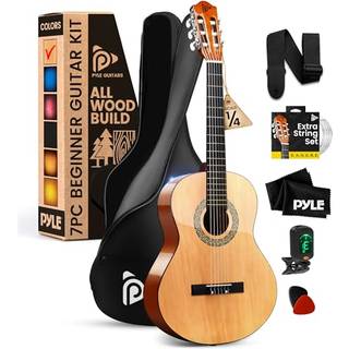 Pyle Beginner Akustisk guitars?t 1/4 juniorst?rrelse All Wood Instrument for Kids voksne 30 """" Natural Ash