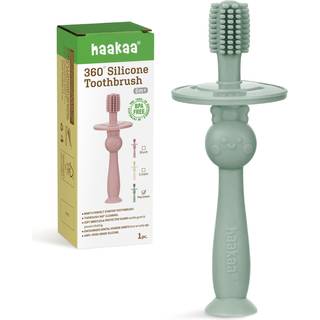 haakaa 360 babytandb?rste med sugebase - sk?nsom reng?ring for sp?db?rn Selvb?rstning af f?devarekvalitet Silikone justerbart sikkerhedsskjold -