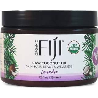 Organisk Fiji Raw Cold Pressed Coconut Oil For Hair Skin Face & Body | Afslappende massageolie | Lavendel 12 oz til kvindelige mænd og baby