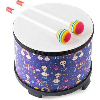 Gulv Tom Drum til b?rn Baby tromme 8 tommer slagmusik Instrument B?rn Tromme med 2 Malleretter til b?rn Special julef?dselsdagsgave (Rainbow Drum