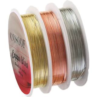 Cosoof h?ndv?rkstr?d til smykker, der fremstiller 22 gauge kobber smykker perlertr?d 3rolls 12feetroll premium bl?d messingtr?d til DIY -smykker,