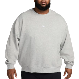 Nike SB Fleece Skate Crew Sweater - M - dk grey heather/white