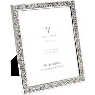 Isaac Jacobs 8x10 s?lvmetal glitter (lodret og vandret) billedramme med sort stof Esmet V?gmonterbar lavet til bordplads t?llerspace hylde og skr