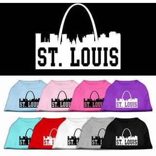 St Louis Skyline Screen Print Shirt Baby Blue XS