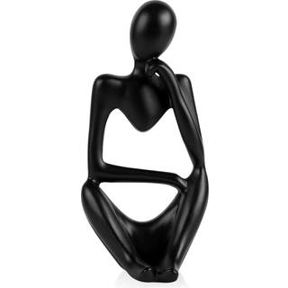 Ozzptuu Sandsten Harpiks Tnker Stil Abstrakt Skulptur Statue Samlerbare figurer Hjemmekontor Bogreol Skrivebordsindretning (lille sort hjre)