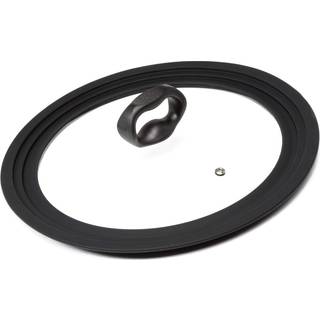 Ecolution universal låg til gryder og pander passer 9,5-tommer til 12-tommer køkkengrej tempereret glasudskiftning låg med varmebestandig silikon