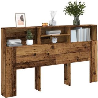 Sengegavl Med Opbevaring 100X19X103,5 Cm - Gammelt træ / 180 x 19 x 103.5 cm