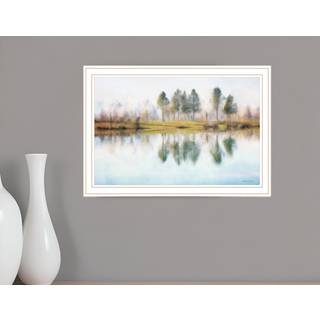 Lake Reflections White Framed Print Wall Art