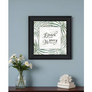 Strand mere bekymret mindre sort indrammet printv?gskunst