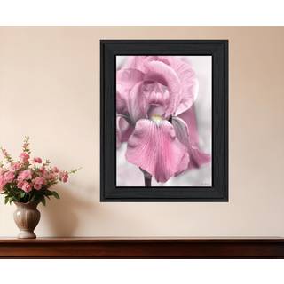 Pink Iris Black Framed Print Wall Art