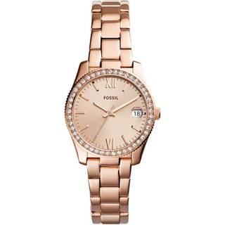 Fossil Scarlette Mini Date Rose Gold-Tone Stainless Steel Rose Gold Dial Women's Watch ES4318