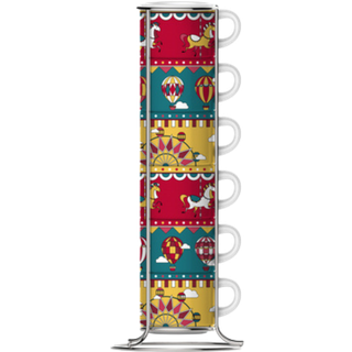 Bialetti Espressokopper 8 cl Inkl. Stand 6 stk Balloons Winter Wonderland Limited Edition