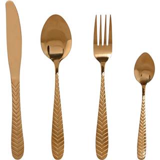 Bestik Home ESPRIT Gylden Rustfrit stål 2 x 0,4 x 22,5 cm 16 Dele