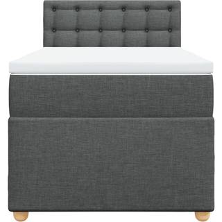 kontinentalseng med madras 90x190 cm stof mørkegrå