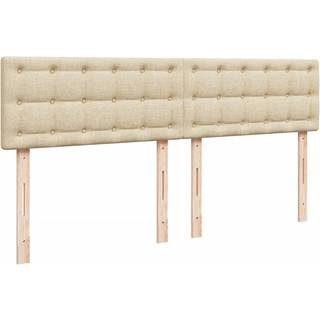 kontinentalseng med madras 200x200 cm stof cremefarvet