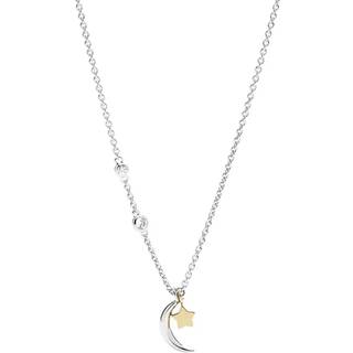Fossil Sterling Silver Star and Crescent Moon Women's Necklace JFS00432998