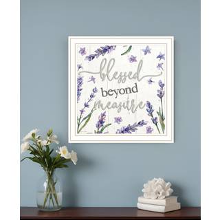 Velsignet ud over m?l hvid indrammet printv?gskunst