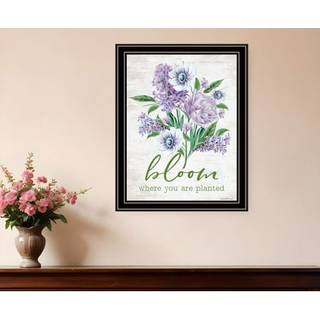 Bloom hvor du er plantet sort indrammet printv?gskunst