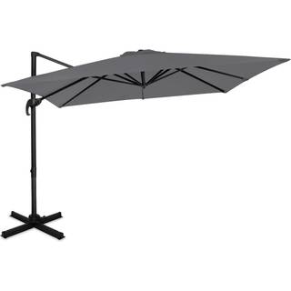 VONROC Premium Hængeparasol Pisogne 300x300cm  inkl krydsfod og overtræk - vierkantet | Grå