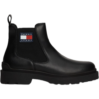 Rubberised Logo Leather Cleat Chelsea Boots